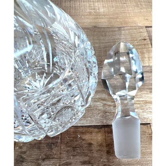 RARE Vintage American Brilliant Cut Glass Cruet Decanter With Stopper Beautiful - Picture 4 of 9